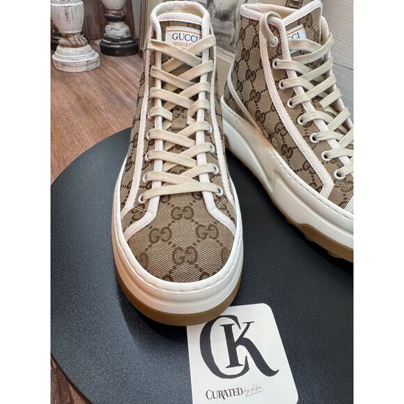 Gucci 1977 GG Supreme High Top Sneakers Size 40.5 – NIB - Picture 4 of 6